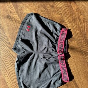 Under Armour Women's Gray Shorts with Pink Accents